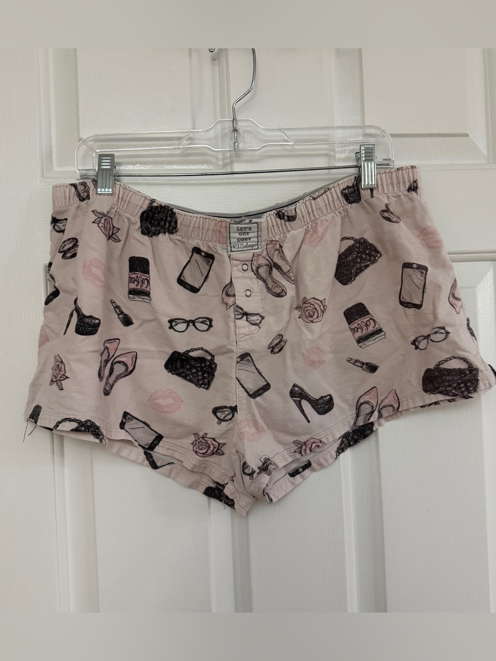 Pj Salvage Pink Fashion Print Cozy Lounge Shorts